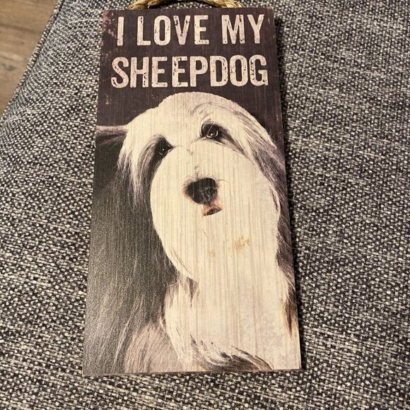 I Love My Sheepdog Wood Sign Home/Wall Decor - Picture 1 of 4